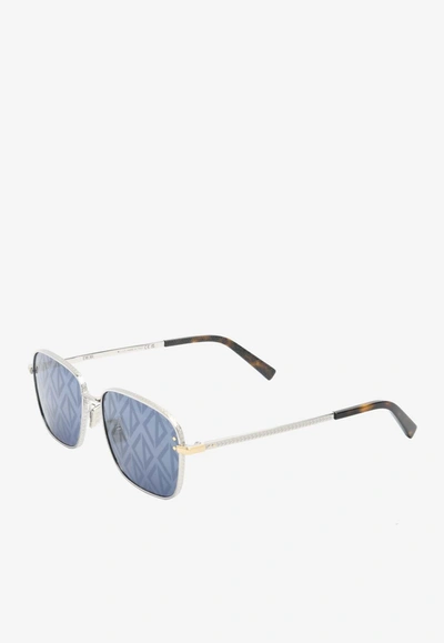 Shop Dior Cd Diamond Motif Square Sunglasses In Blue