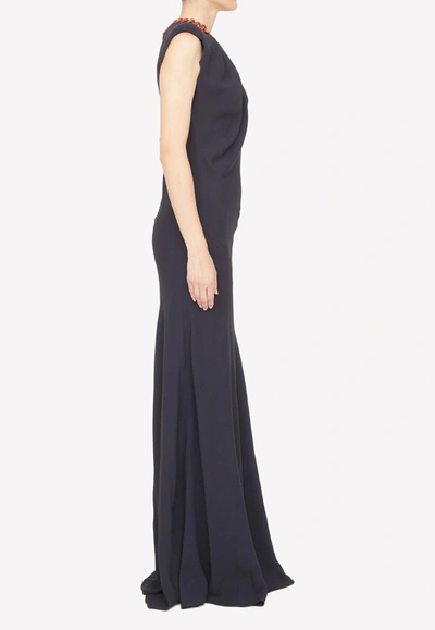 Shop Stella Mccartney Chain Detail Long Dress In Black