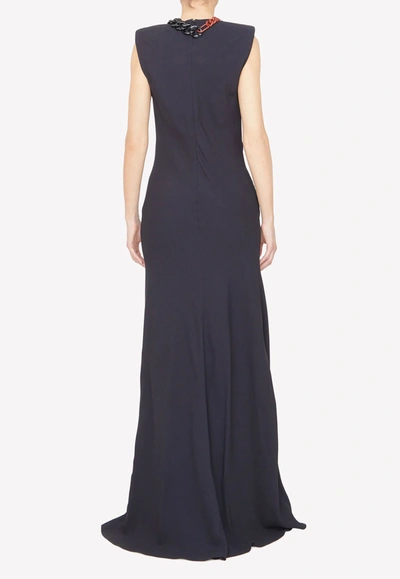 Stella Mccartney Chain Long Dress In Black