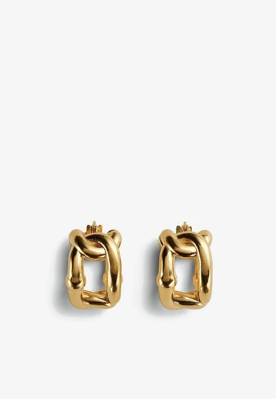 Shop Bottega Veneta Chain Hoop Earrings In Gold