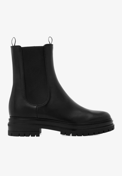 Gianvito Rossi Chester Leather Chelsea Boots In Black
