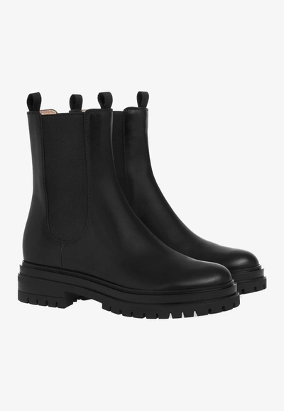 Gianvito Rossi Chester Leather Chelsea Boots In Black