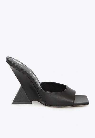 Shop Attico Cheope 105 Leather Mules In Black
