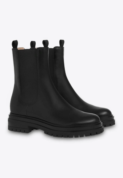 Gianvito Rossi Chester Leather Chelsea Boots In Black
