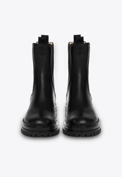 Gianvito Rossi Chester Leather Chelsea Boots In Black