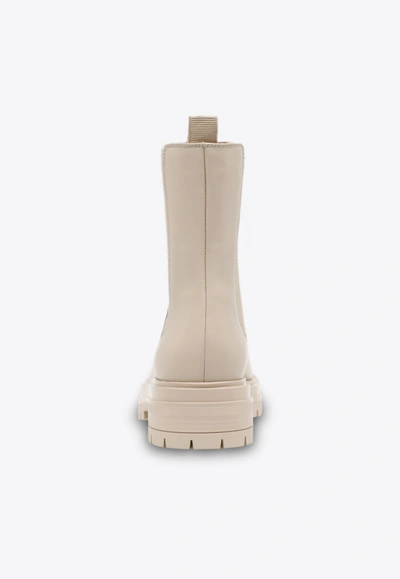 Shop Gianvito Rossi Chester Calfskin Boots In Beige