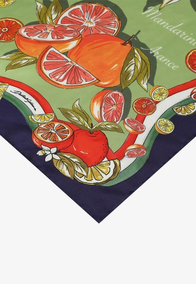 Dolce & Gabbana Graphic-print Silk Scarf In Multicolor