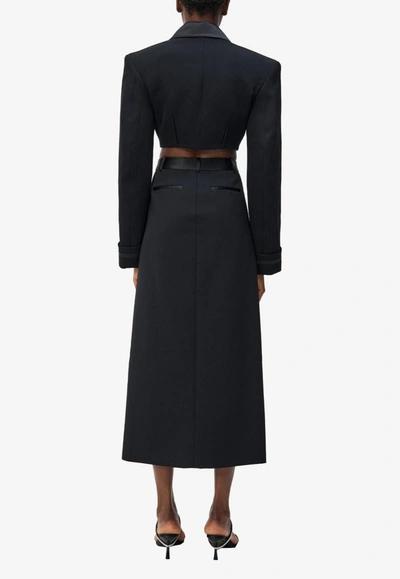 Shop Jonathan Simkhai Clarisse Midi Wrap Skirt In Black