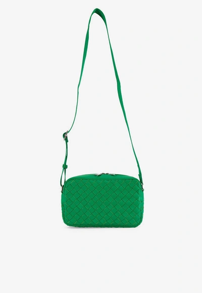 Shop Bottega Veneta Classic Intrecciato Leather Crossbody Bag In Parakeet