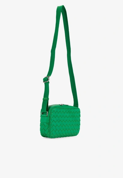 Shop Bottega Veneta Classic Intrecciato Leather Crossbody Bag In Parakeet