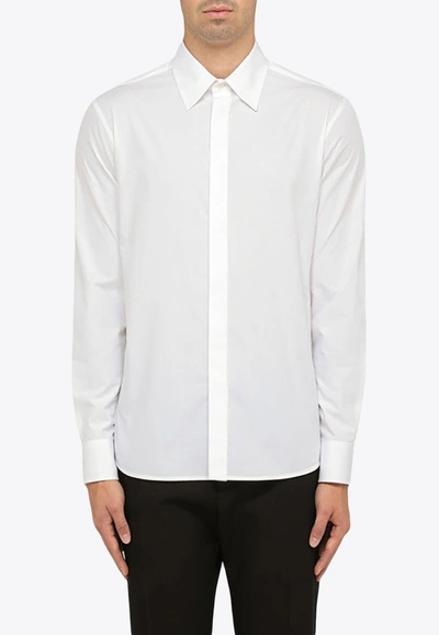Shop Valentino Classic Long-sleeved Shirt In White