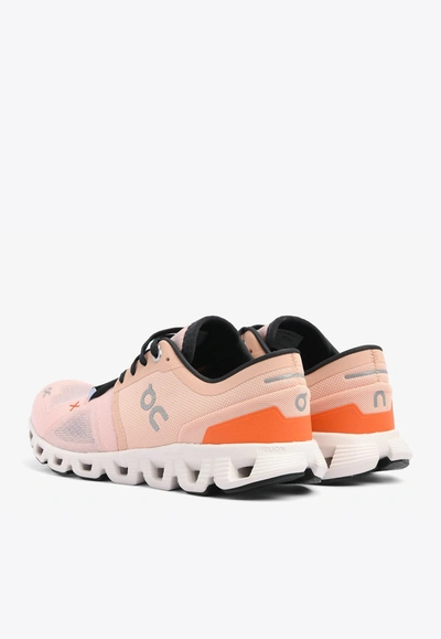 On Running Cloud X3 Low-top Mesh Sneakers In Rose