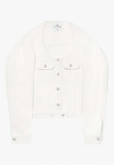 Shop Courrèges Cocoon Denim Jacket In White