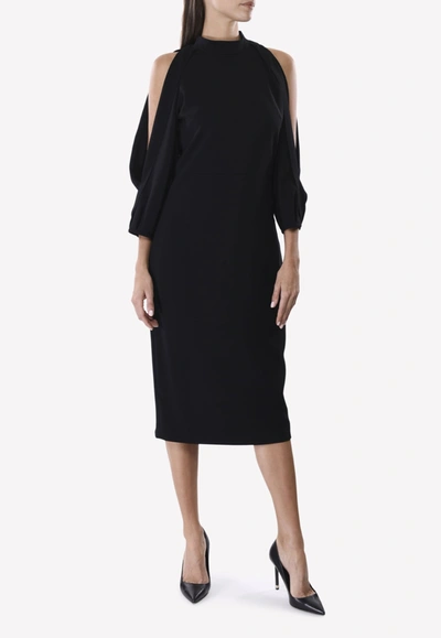 Cushnie Et Ochs Cold-shoulder Pencil Dress In Black