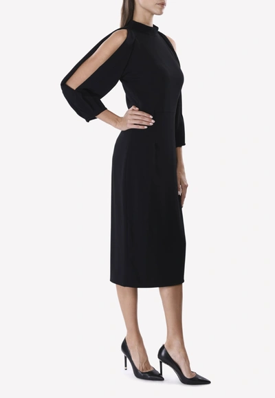 Cushnie Et Ochs Cold-shoulder Pencil Dress In Black