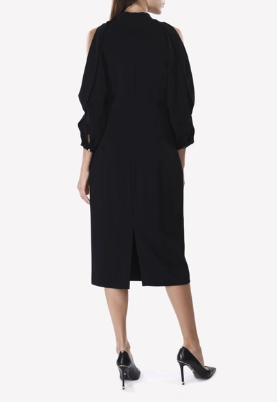 Cushnie Et Ochs Cold-shoulder Pencil Dress In Black