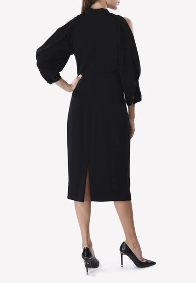 Cushnie Et Ochs Cold-shoulder Pencil Dress In Black