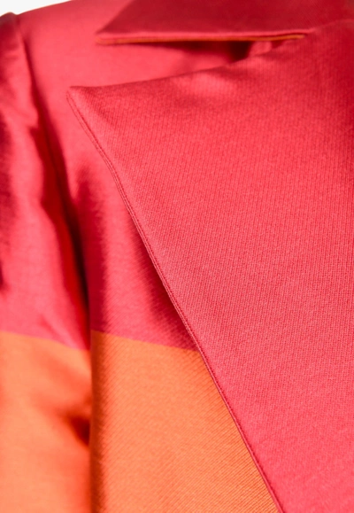 Bibhu Mohapatra Colorblock Long Sleeved Coat In Red