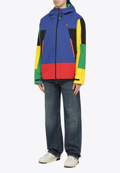 Shop Polo Ralph Lauren Colorblocked Zip-up Jacket In Multicolor