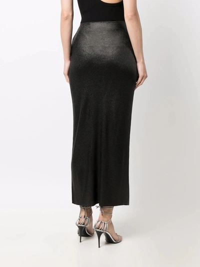 Shop Tom Ford Compact Glossy Maxi Skirt In Black