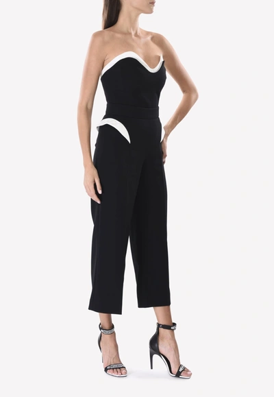Mugler Corset Crop Top In Monochrome