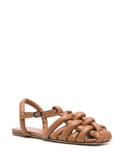 Hereu Cabersa Padded Leather Sandals In Brown