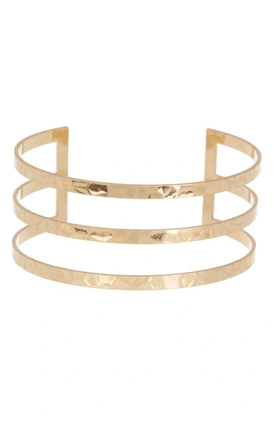 Shop Melrose And Market Hammered Cuff Bracelet In Gold