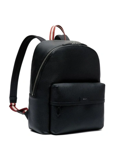 Bally Code Leather Backpack In Black