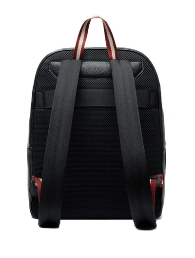 Bally Code Leather Backpack In Black