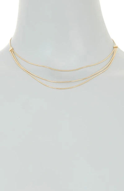 Shop Nordstrom Rack Three Tier Drape Chain Necklace In Gold