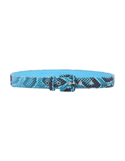 Shop Ermanno Scervino Python Print Belt In Blue
