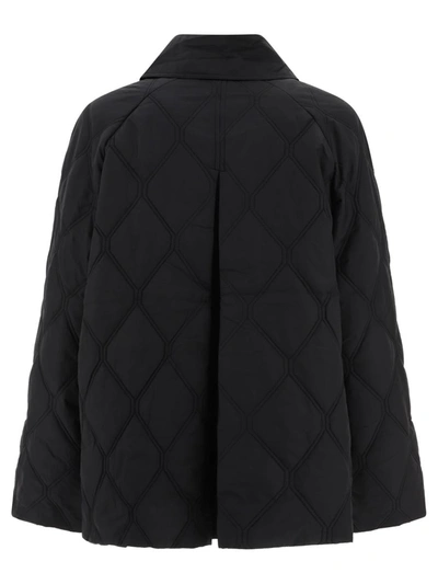 Shop Ganni Ripstop Quilt Jacket In Black