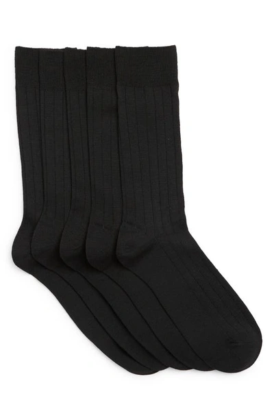 Shop Nordstrom Rack Ultrasoft 5-pack Crew Socks In Black