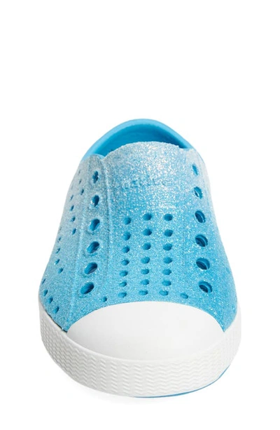 Shop Native Shoes Jefferson Bling Glitter Slip-on Sneaker In Coastal Maria Bling/ White