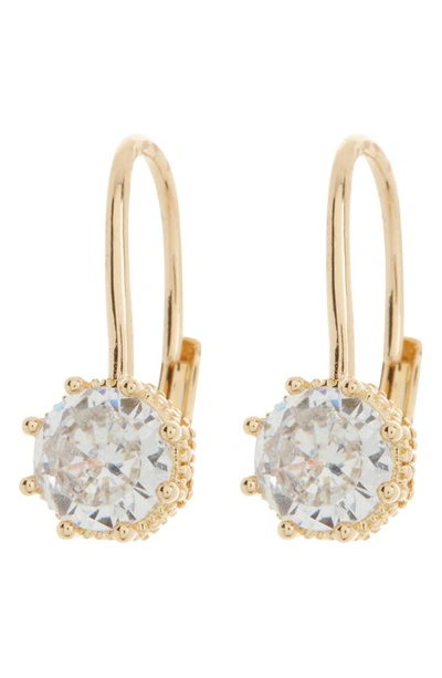 Shop Nordstrom Rack Cz Bead Drop Earrings In Clear- Gold