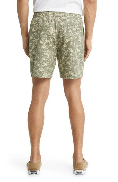 Shop Rodd & Gunn Main Beach Floral Stretch Cotton Drawstring Shorts In Sage