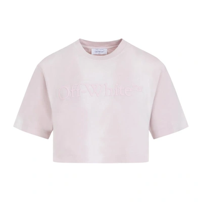 Shop Off-white Laundry Cropped T-shirt Tshirt In Pink & Purple