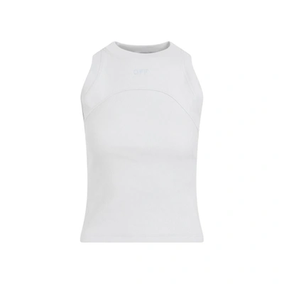 Shop Off-white Stamp Rib Round Tank Top In Blue