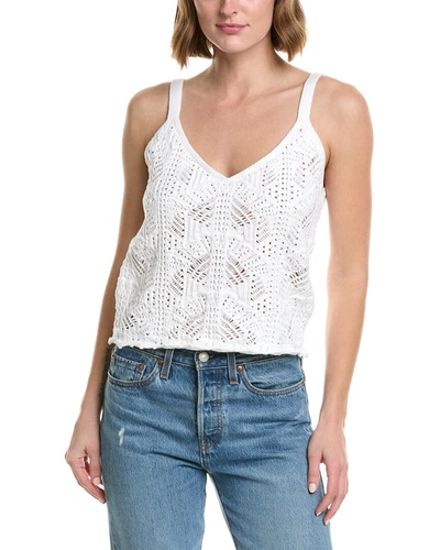 Shop Vince Lace Stitch Tank In White
