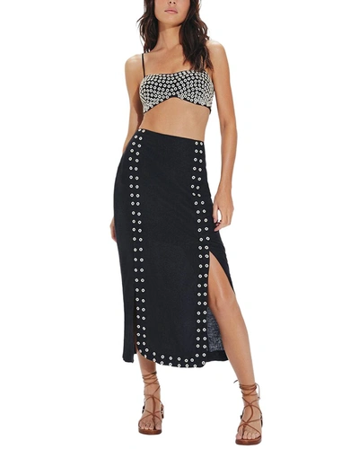 Shop Vix Lana Detail Midi Skirt In Black