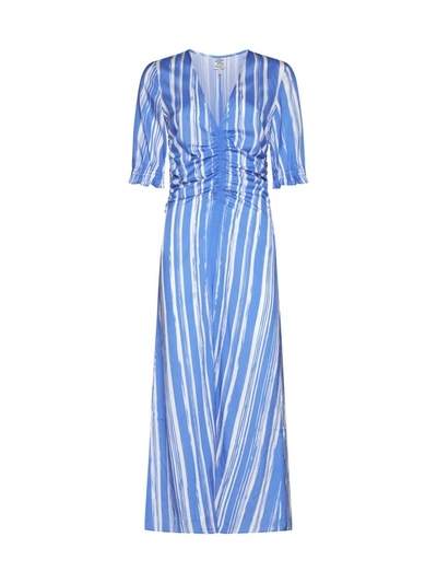 Shop Baum Und Pferdgarten Dresses In Blue Painted Stripe
