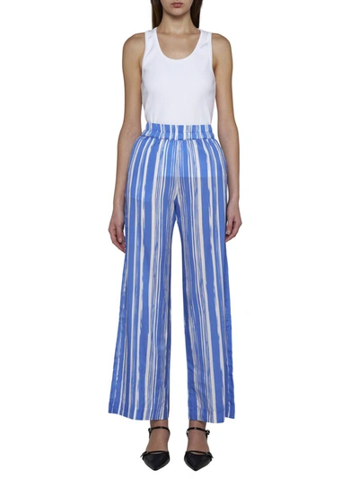 Shop Baum Und Pferdgarten Trousers In Blue Painted Stripe