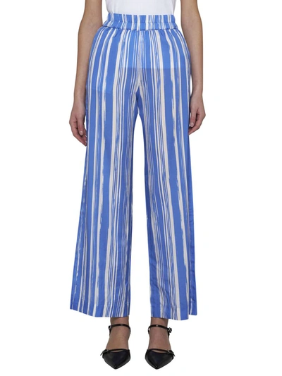 Shop Baum Und Pferdgarten Trousers In Blue Painted Stripe