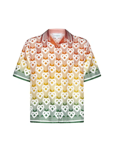 Shop Casablanca Shirts In Heart Monogram Gradient