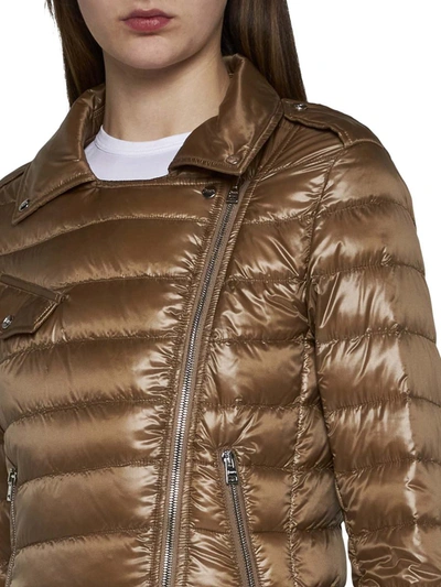 Herno Ultralight Nylon Biker Down Jacket In Brown