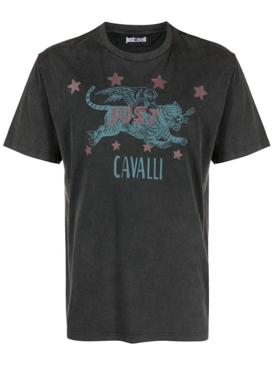 Shop Just Cavalli T-shirts And Polos In Black