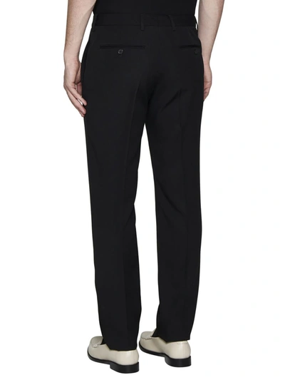 Saint Laurent Sustainable Virgin Wool Trouser With Frontal Pinces In Black