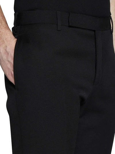 Saint Laurent Sustainable Virgin Wool Trouser With Frontal Pinces In Black