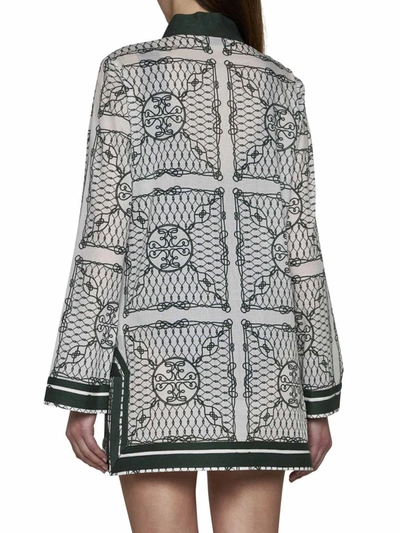 Shop Tory Burch Dresses In Ivory Green Knot