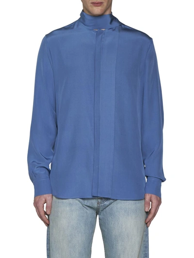 Shop Valentino Shirts In Blue